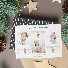 Eenvoudige zes | Minimale fotocollage Feestdagenkaart