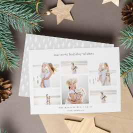 Eenvoudige zes | Minimale fotocollage Feestdagenkaart