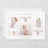 Eenvoudige zes | Minimale fotocollage Feestdagenkaart (Voorkant)