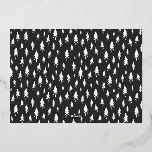 Eenvoudige zes | Minimale fotocollage Gold Folie Feestdagenkaart (Achterkant)