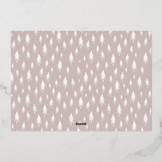 Eenvoudige zes | Minimale Roos voor fotocollage Go Folie Feestdagenkaart (Achterkant)