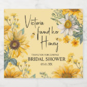 Eenvoudige Zij Heeft Haar Honing Bij Bruidsdouche Sparkling Wijnetiket (Enkel label)