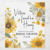 Eenvoudige Zij Heeft Haar Honingbij Bruidsdouche Wijn Etiket (Enkel label)