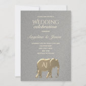 Eenvoudige zilver en gouden bruiloft kaart (Voorkant)