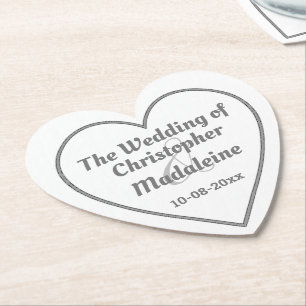 Eenvoudige Zilver Grey Lettering op een papieren O Kartonnen Onderzetters