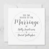 Eenvoudige Zilver Grey & White Wedday Kaart (Voorkant)