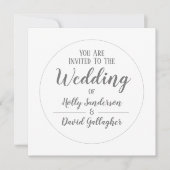 Eenvoudige Zilver Grey & White Wedday Kaart (Voorkant)