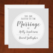 Eenvoudige Zilver Grey & White Wedday Kaart