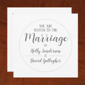 Eenvoudige Zilver Grey & White Wedday Kaart