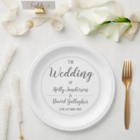 Eenvoudige Zilver Grey & White Wedday