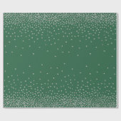 Eenvoudige zilverConfetti boven donkergroene feest Cadeaupapier (Vlak)