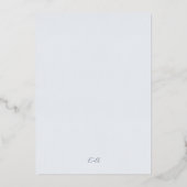 Eenvoudige zilveren bloem op een elegante blauwe b folie uitnodiging (Achterkant)