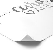 Eenvoudige Zilveren Calligrafie Kaarten en Cadeau  Poster (Hoek)