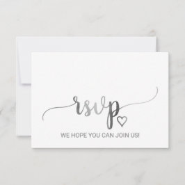 Eenvoudige Zilveren Calligrafie Menu Keuze RSVP Ka