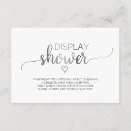Eenvoudige Zilveren Calligraphy Display Shower Informatiekaartje
