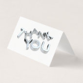 Eenvoudige zilveren en witte mini-bedankkaarten kaart (Voorkant)