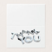 Eenvoudige zilveren en witte mini-bedankkaarten kaart (Buitenkant ongevouwen)