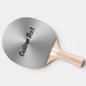 Eenvoudige zilveren en zwarte cursieve scripttekst tafeltennisbatje (Zijkant)