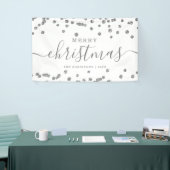 Eenvoudige zilveren Feestdagen voor kerstmis Glitt Spandoek (Beurs)