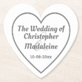 Eenvoudige zilveren grijze lettering op een papier kartonnen onderzetters (Voorkant)