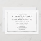 Eenvoudige zilveren lijst bruiloft uitnodigingen (Voorkant)