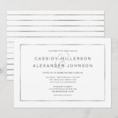 Eenvoudige zilveren lijst bruiloft uitnodigingen (Voorkant / Achterkant)
