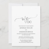 Eenvoudige zilveren oliescalligrafie "We do" bruil Kaart (Voorkant)