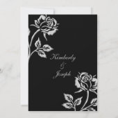 Eenvoudige Zilveren Roos Save The Date (Achterkant)