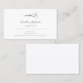 Eenvoudige zilveren schaar Elegant Script Hair Sty Visitekaartje (Voorkant / Achterkant)
