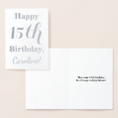 Eenvoudige zilverfolie 15e verjaardag + aangepaste folie kaarten (Display)