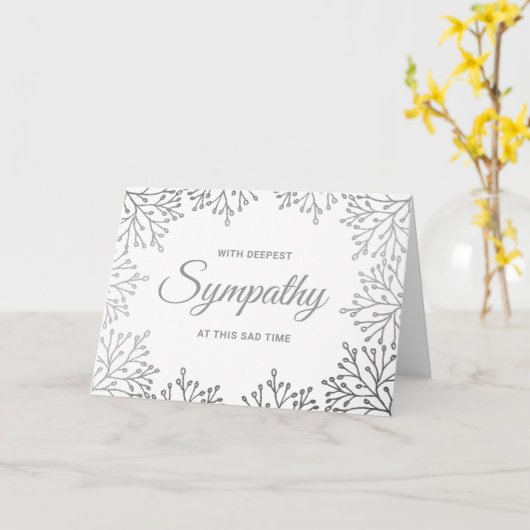 Eenvoudige zilverfolie bloemensympathie kaart (Gele Bloem)