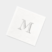 Eenvoudige zilverfolie Monogram Papieren Servet (Links)