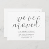 Eenvoudige zilvergrijze kalligrafie die we hebben aankondigingskaart (Voorkant / Achterkant)