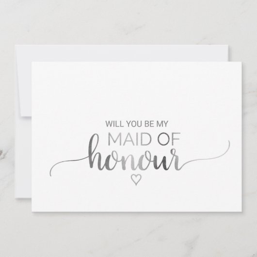 Eenvoudige zilverkalligrafie gemaakt van het eervo kaart (Voorkant)