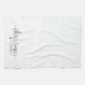 Eenvoudige zilverkalligrafie kerst theedoek (Horizontaal)