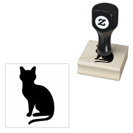 Eenvoudige zittende kat silhouet vorm rubberstempel