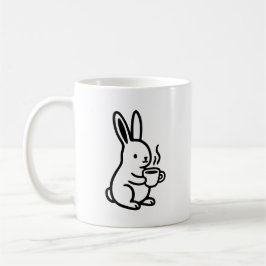 Eenvoudige Zittende Konijn Koffie Kunst Koffiemok