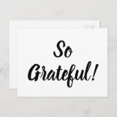 Eenvoudige, zo grateful moderne scripttypografie briefkaart (Voorkant / Achterkant)