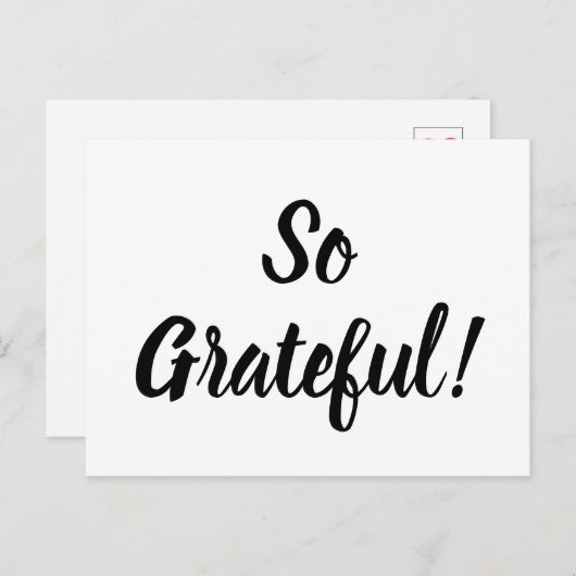 Eenvoudige, zo grateful moderne scripttypografie briefkaart (Voorkant / Achterkant)