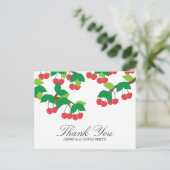 Eenvoudige zoete kersen bruiloft Dank u Briefkaart (Staand voorkant)