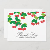 Eenvoudige zoete kersen bruiloft Dank u Briefkaart (Voorkant / Achterkant)