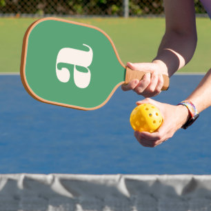 Eenvoudige Zomer Groen Vet Retro Monogram Eerste L Pickleball Paddle