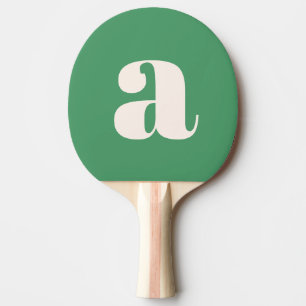 Eenvoudige Zomer Groen Vet Retro Monogram Eerste L Tafeltennisbatje