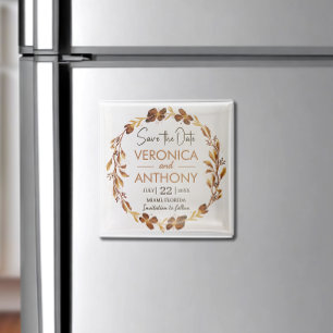 Eenvoudige zomer Herfst Floral Wedding Save the Magneet