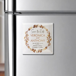 Eenvoudige zomer | Herfst Floral Wedding Save the  Magneet