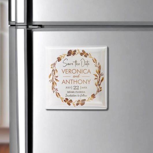 Eenvoudige zomer | Herfst Floral Wedding Save the Magneet