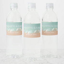 Eenvoudige zomer strand bruiloft cadeaus waterfles etiket
