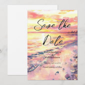 Eenvoudige zomer strand bruiloft save the date (Voorkant / Achterkant)