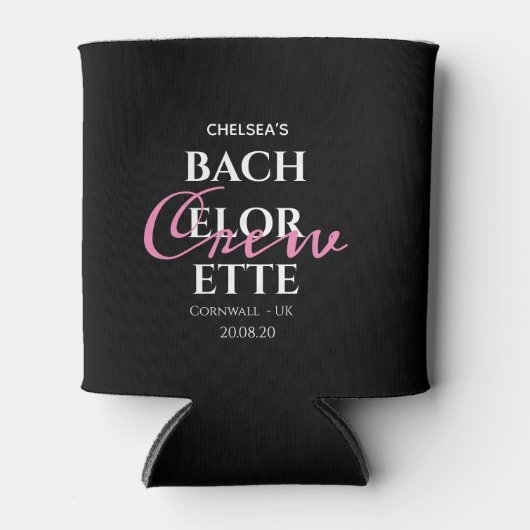 Eenvoudige zomerroze Bachelorette Crewand Blikjeskoeler (Voorkant)