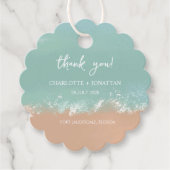 Eenvoudige zomervakantie met strand bruiloft bedankjes labels (Voorkant)